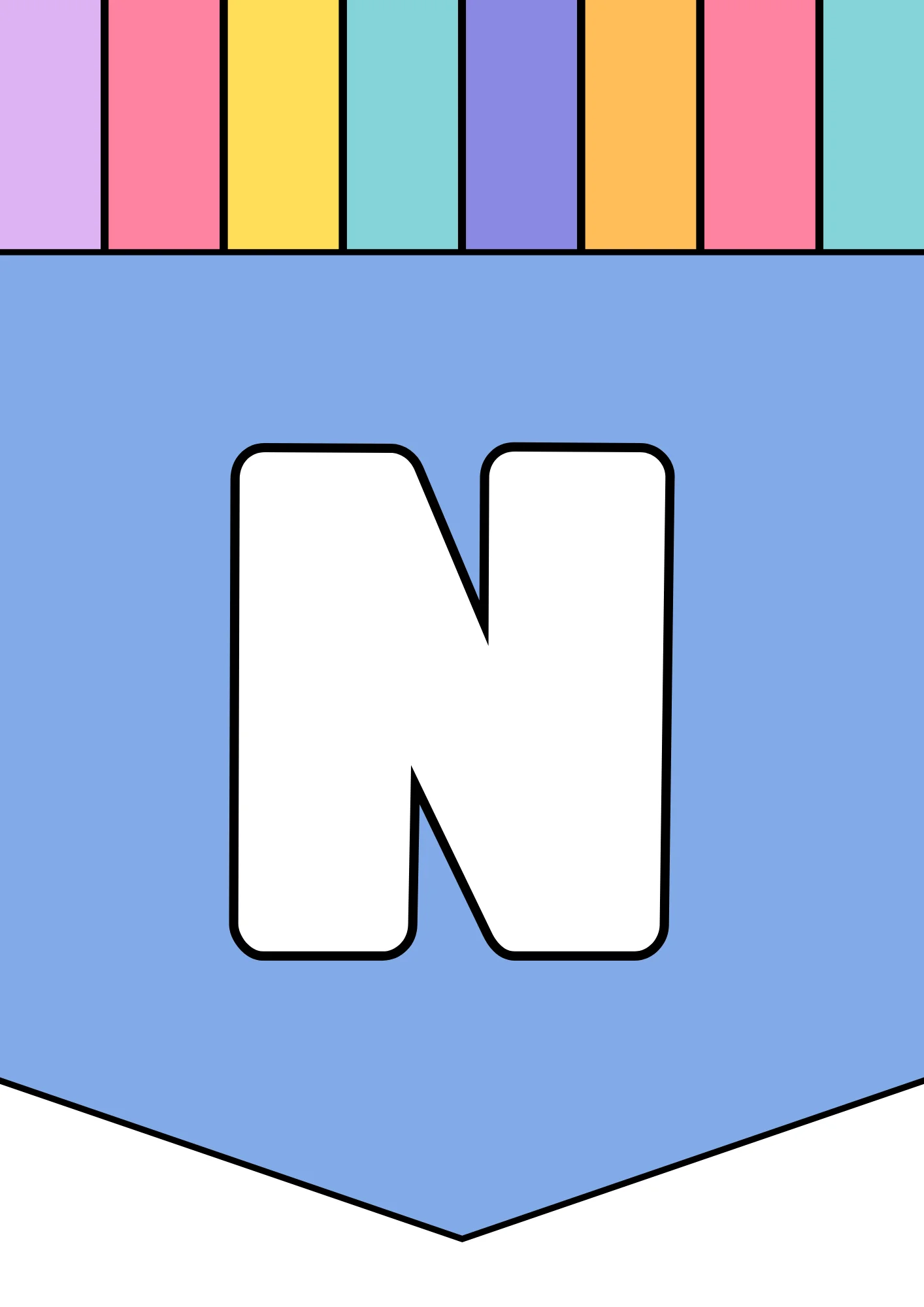 bubble letter n