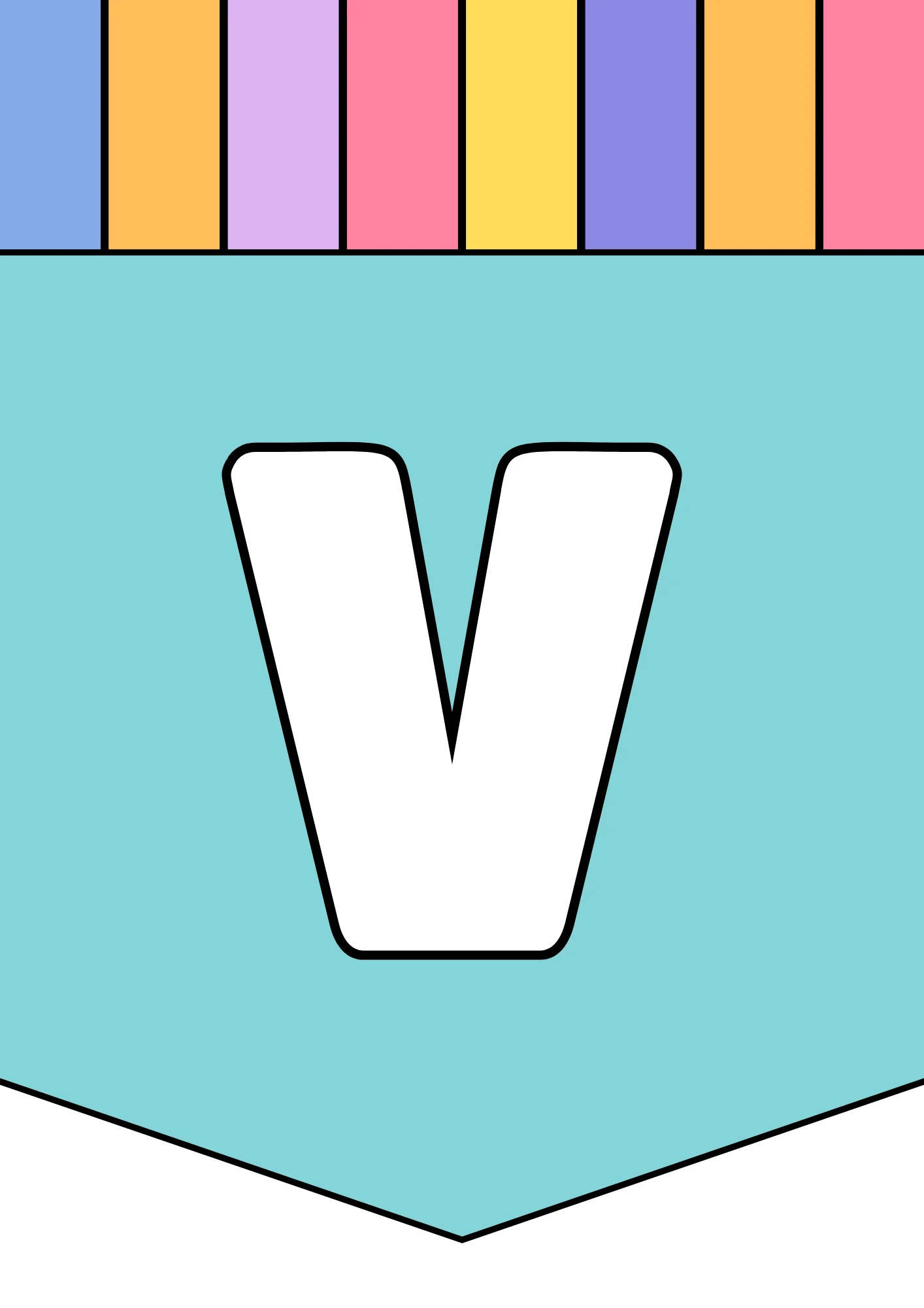 bubble letter v