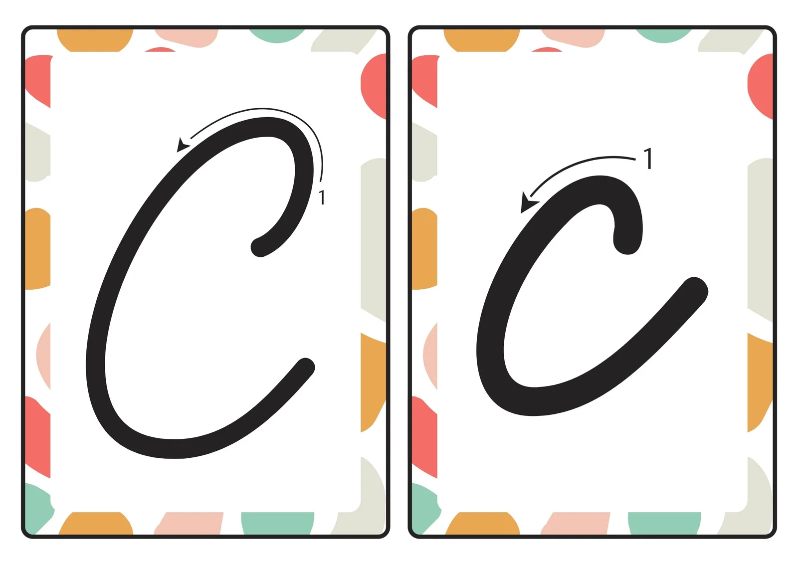 how to wirte c in cursive