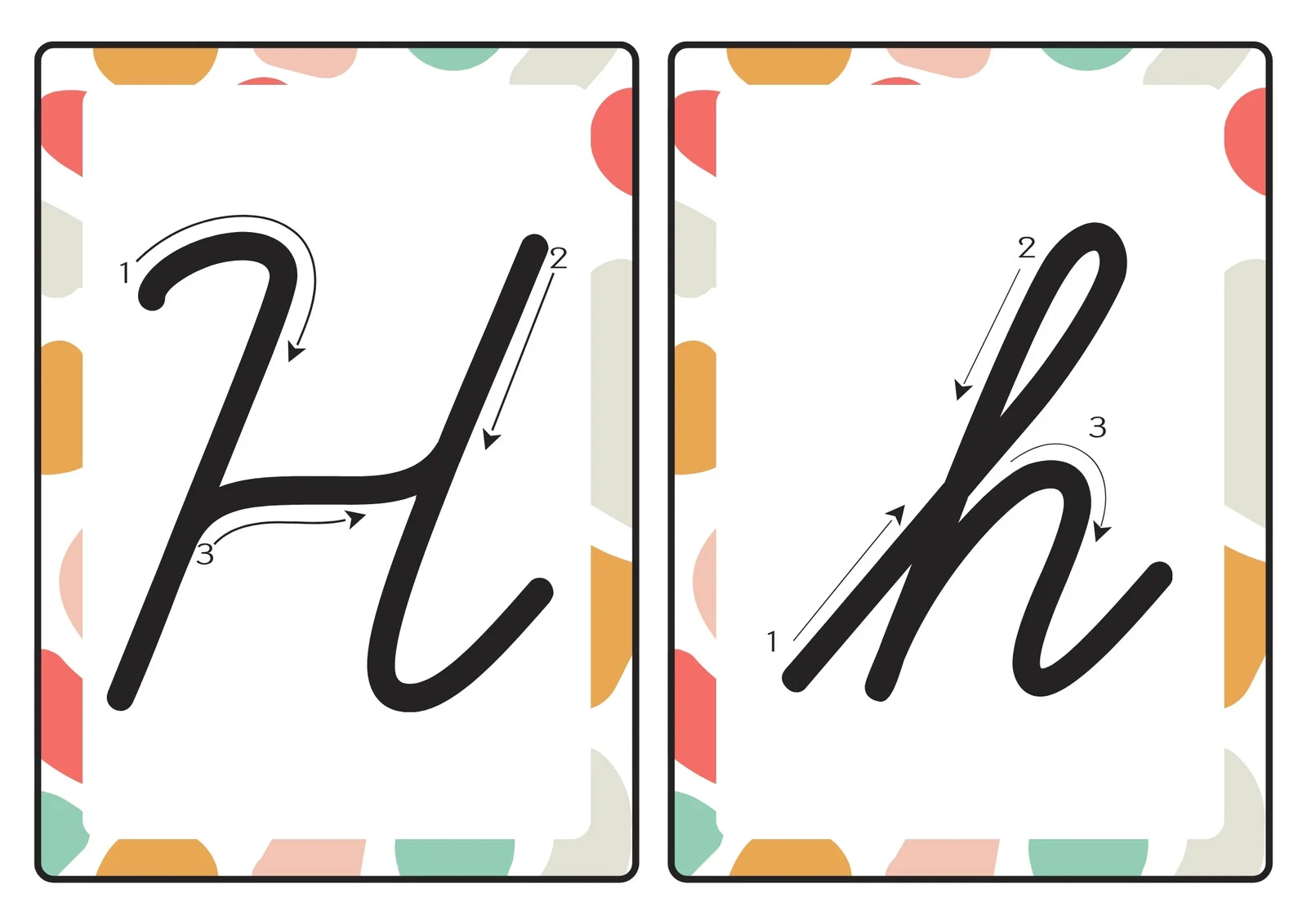 how to wirte h in cursive