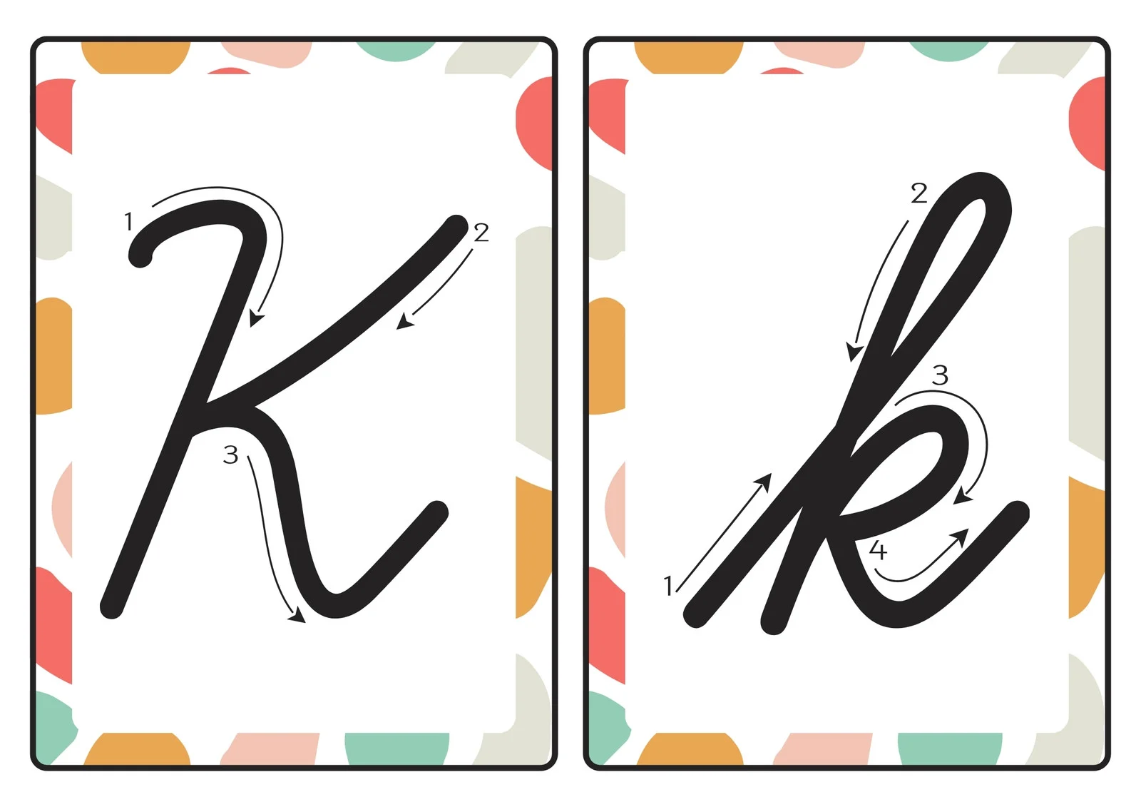 how to wirte k in cursive